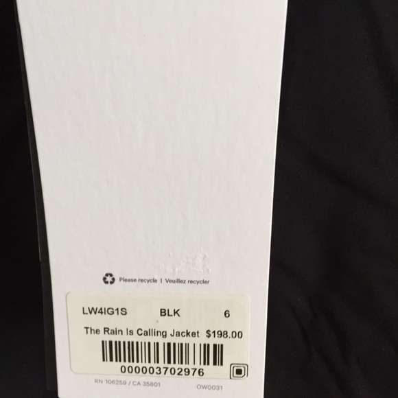 NWT BLACK LULULEMON THE RAIN IS CALLING JACKET - 6 - Picture 2 of 6